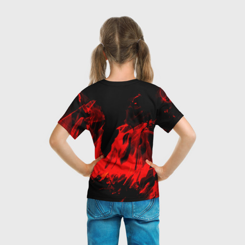 Детская футболка 3D Красное пламя , цвет 3D печать - фото 6
