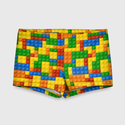 Лего - разноцветная стена – Детские купальные плавки 3D с принтом купить