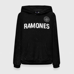 Женская толстовка 3D Ramones glitch на темном фоне посередине