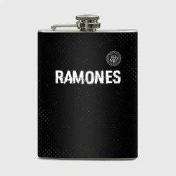 Фляга Ramones glitch на темном фоне посередине
