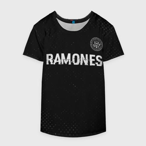 Накидка на куртку 3D Ramones glitch на темном фоне посередине, цвет 3D печать - фото 4