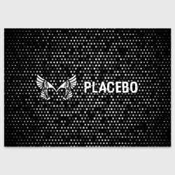 Поздравительная открытка Placebo glitch на темном фоне по-горизонтали