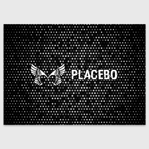 Поздравительная открытка Placebo glitch на темном фоне по-горизонтали, цвет белый