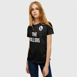 Женская футболка 3D The Killers glitch на темном фоне посередине - фото 2
