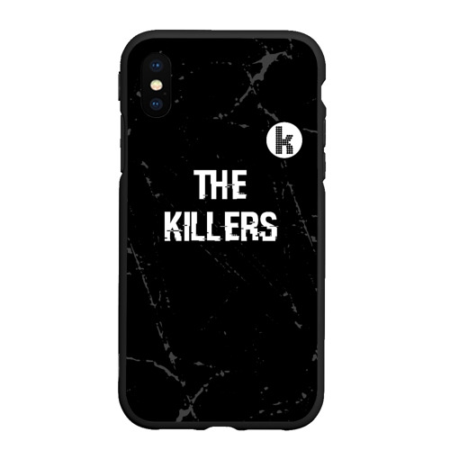 Чехол для iPhone XS Max матовый The Killers glitch на темном фоне посередине