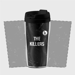 Термокружка-непроливайка The Killers glitch на темном фоне посередине - фото 2