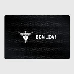 Магнитный плакат 3Х2 Bon Jovi glitch на темном фоне по-горизонтали