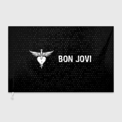 Флаг 3D Bon Jovi glitch на темном фоне по-горизонтали