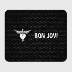 Прямоугольный коврик для мышки Bon Jovi glitch на темном фоне по-горизонтали