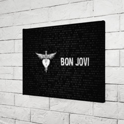 Холст прямоугольный Bon Jovi glitch на темном фоне по-горизонтали - фото 2