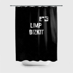 Штора 3D для ванной Limp Bizkit glitch на темном фоне посередине