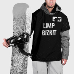 Накидка на куртку 3D Limp Bizkit glitch на темном фоне посередине