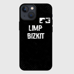 Чехол для iPhone 13 mini Limp Bizkit glitch на темном фоне посередине