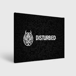 Холст прямоугольный Disturbed glitch на темном фоне по-горизонтали