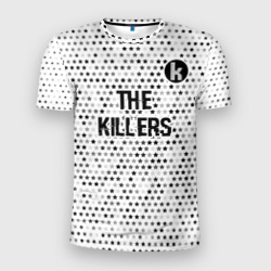 Мужская футболка 3D Slim The Killers glitch на светлом фоне посередине