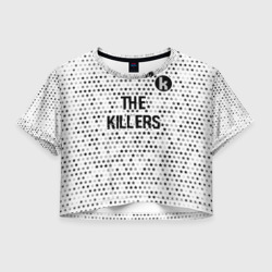 Женская футболка Crop-top 3D The Killers glitch на светлом фоне посередине