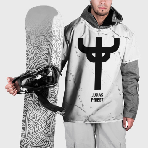 Накидка на куртку 3D Judas Priest glitch на светлом фоне, цвет 3D печать