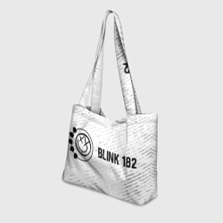 Пляжная сумка 3D Blink 182 glitch на светлом фоне по-горизонтали - фото 2