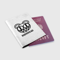Обложка для паспорта матовая кожа Radiohead glitch на светлом фоне - фото 2