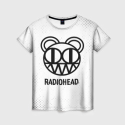 Женская футболка 3D Radiohead glitch на светлом фоне