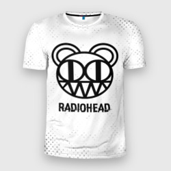 Мужская футболка 3D Slim Radiohead glitch на светлом фоне