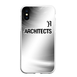 Чехол для iPhone XS Max матовый Architects glitch на светлом фоне посередине