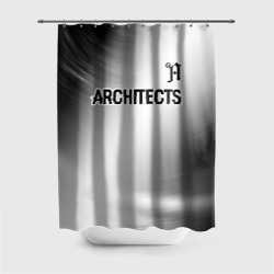 Штора 3D для ванной Architects glitch на светлом фоне посередине