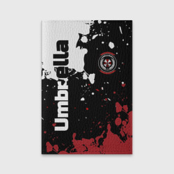 Обложка для паспорта матовая кожа Umbrella Security на спортивном красно бело чёрном 