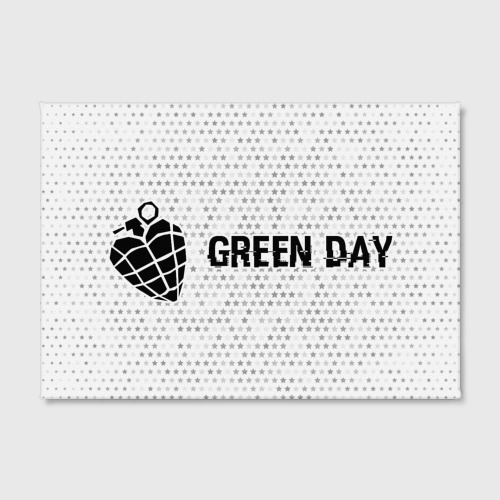 Холст прямоугольный Green Day glitch на светлом фоне по-горизонтали, цвет 3D печать - фото 2