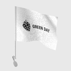 Флаг для автомобиля Green Day glitch на светлом фоне по-горизонтали