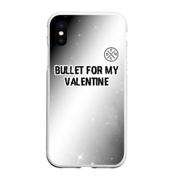 Чехол для iPhone XS Max матовый Bullet For My Valentine glitch на светлом фоне посередине