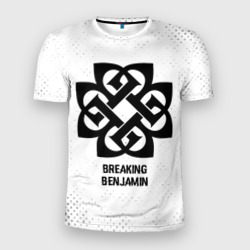 Мужская футболка 3D Slim Breaking Benjamin glitch на светлом фоне
