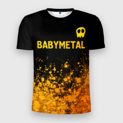 Мужская футболка 3D Slim Babymetal - gold gradient посередине