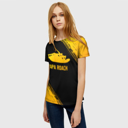 Женская футболка 3D Papa Roach - gold gradient - фото 2