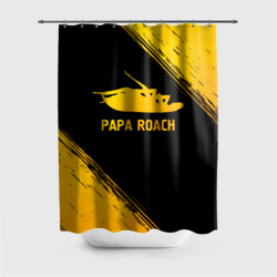 Штора 3D для ванной Papa Roach - gold gradient
