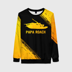 Женский свитшот 3D Papa Roach - gold gradient