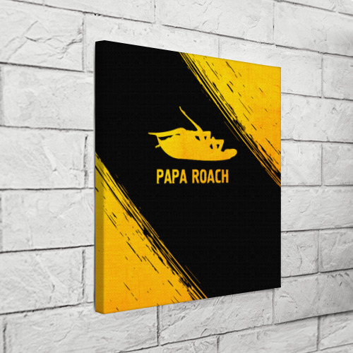Холст квадратный Papa Roach - gold gradient, цвет 3D печать - фото 3