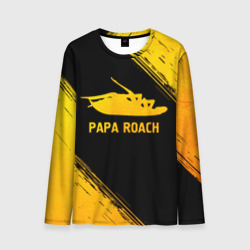 Мужской лонгслив 3D Papa Roach - gold gradient