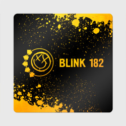 Магнит виниловый Квадрат Blink 182 - gold gradient по-горизонтали
