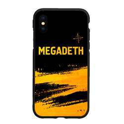 Чехол для iPhone XS Max матовый Megadeth - gold gradient посередине