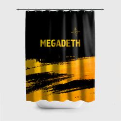 Штора 3D для ванной Megadeth - gold gradient посередине