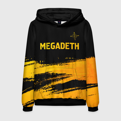 Мужская толстовка 3D Megadeth - gold gradient посередине, цвет черный