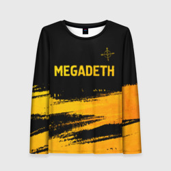 Женский лонгслив 3D Megadeth - gold gradient посередине