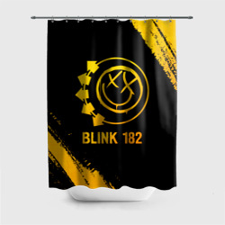 Штора 3D для ванной Blink 182 - gold gradient
