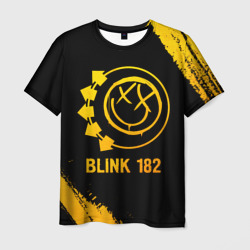 Мужская футболка 3D Blink 182 - gold gradient