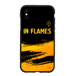 Чехол для iPhone XS Max матовый In Flames - gold gradient посередине