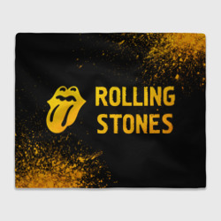 Плед 3D Rolling Stones - gold gradient по-горизонтали