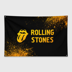 Флаг-баннер Rolling Stones - gold gradient по-горизонтали