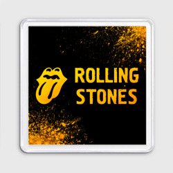 Магнит 55*55 Rolling Stones - gold gradient по-горизонтали