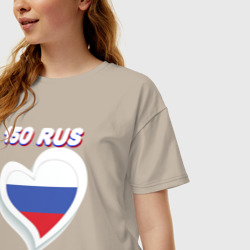 Женская футболка хлопок Oversize 150 регион Московская область  - фото 2